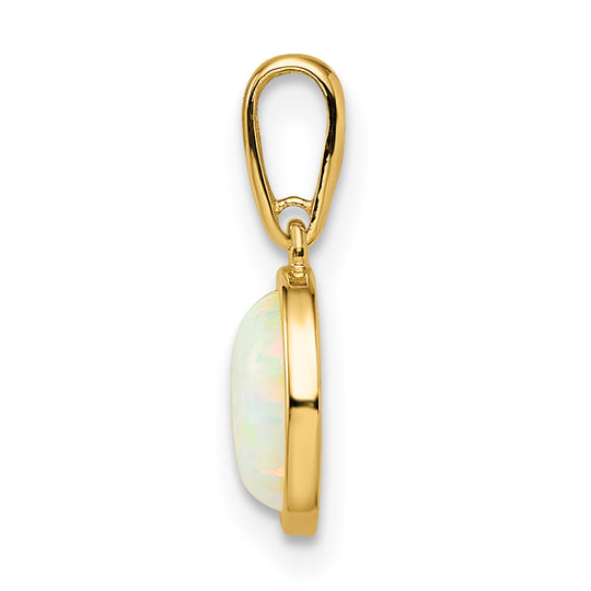 Lab-Created Opal Pendant in 14k Yellow Gold