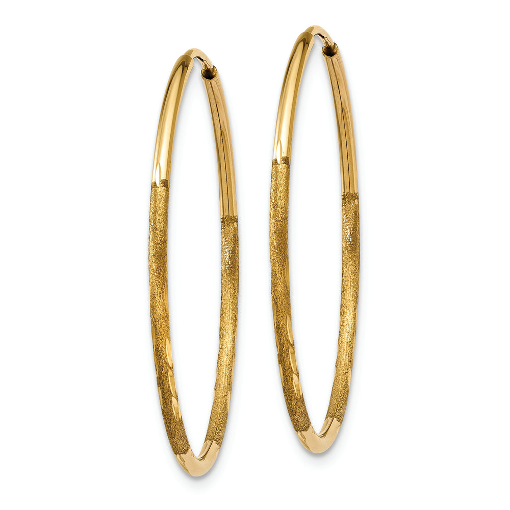 Endless Diamond-Cut Hoop Earrings in 14K Yellow Gold