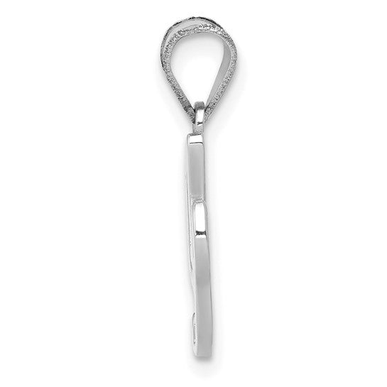 14K White Gold "I" Letter Pendant with Script Design