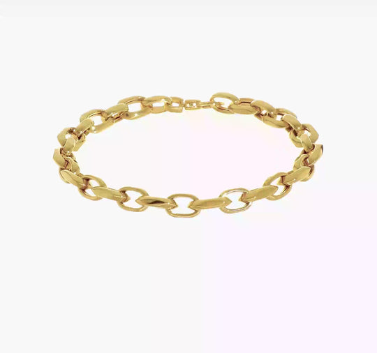 Polished 14K Gold Elegant Link Bracelet