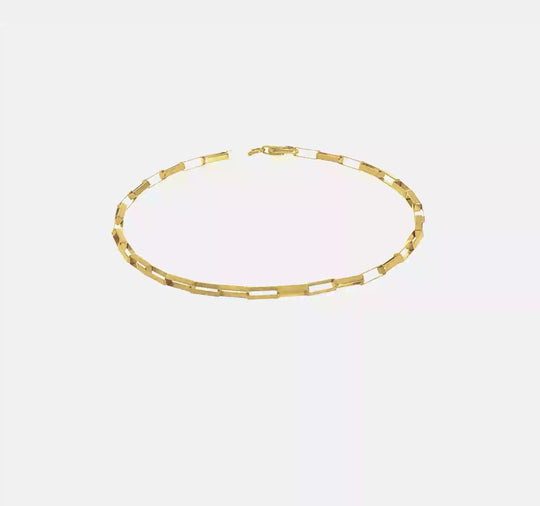 14K Fancy Polished Box Link Bracelet 7.5 Inches