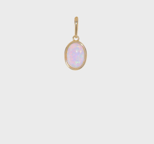 Lab-Created Opal Pendant in 14k Yellow Gold
