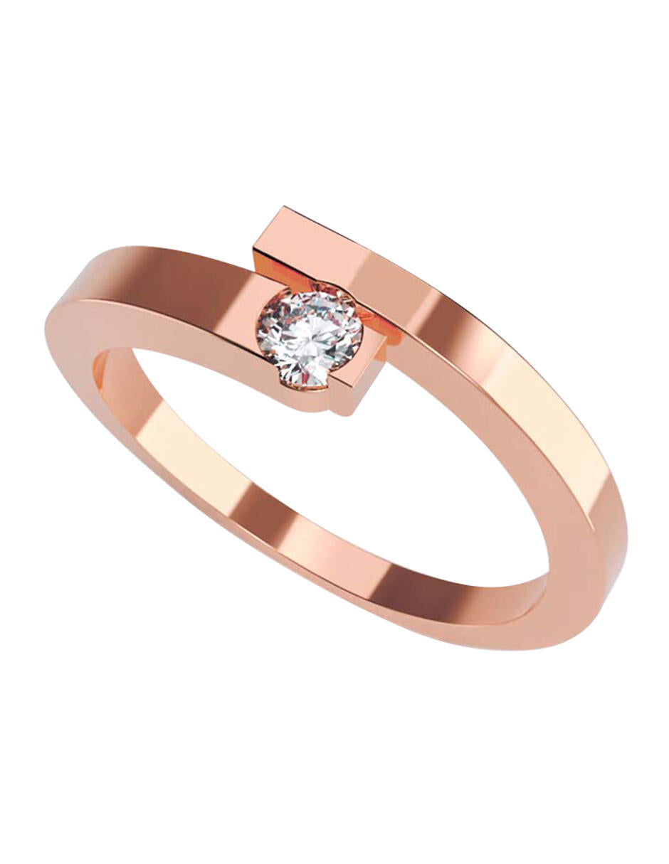 ENGAGEMENT RING WITH 0.08 F VS1 DIAMOND