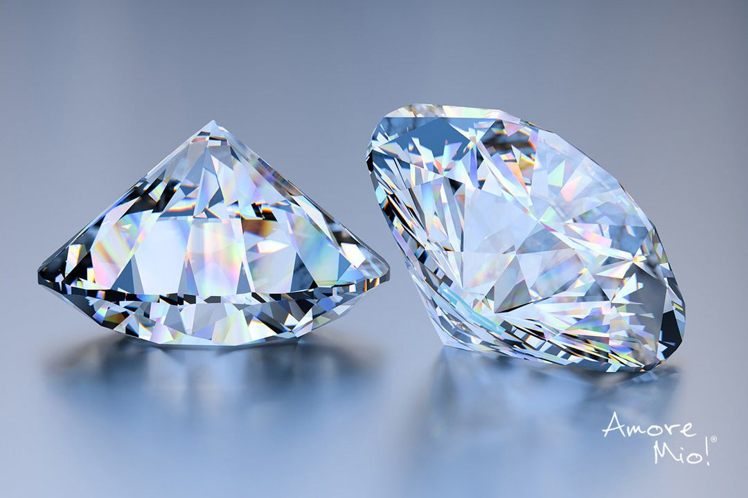 Piedras preciosas en anillos de compromiso.