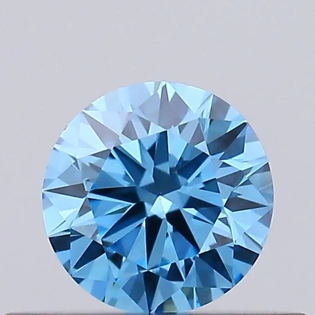 0.26ct Round Lab Grown Diamond (Colour Fancy Vivid Blue, Clarity VVS2, Cut ID, IGI Certified)