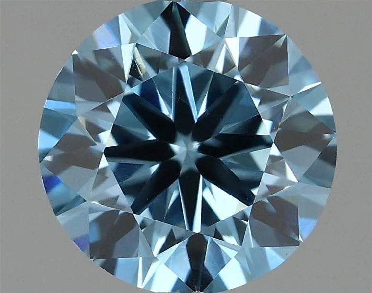 0.81ct Round Lab Grown Diamond (Colour Fancy Vivid Blue, Clarity VS1, Cut GD, IGI Certified)