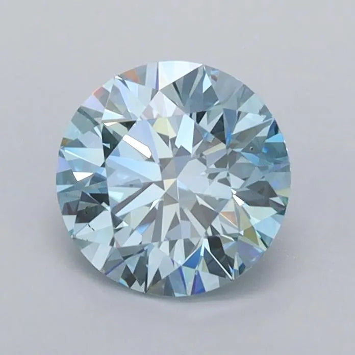 0.93ct Round Lab Grown Diamond (Colour Fancy Vivid Blue, Clarity VVS1, Cut ID, IGI Certified)