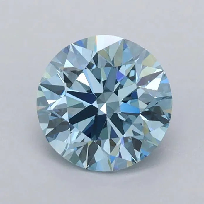 0.96ct Round Lab Grown Diamond (Colour Fancy Vivid Blue, Clarity VVS1, Cut ID, IGI Certified)