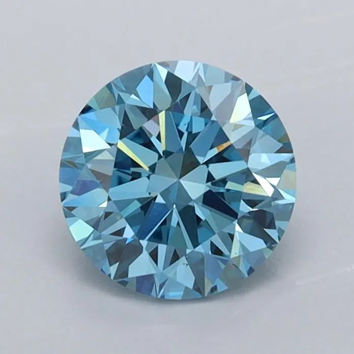 0.98ct Round Lab Grown Diamond (Colour Fancy Vivid Blue, Clarity VVS2, Cut ID, IGI Certified)