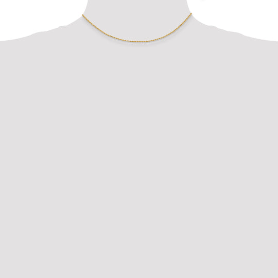 14K Yellow Gold Chain – 14 inches, 1.5 mm, Diamond Cut Rope Chain with Lobster Clasp