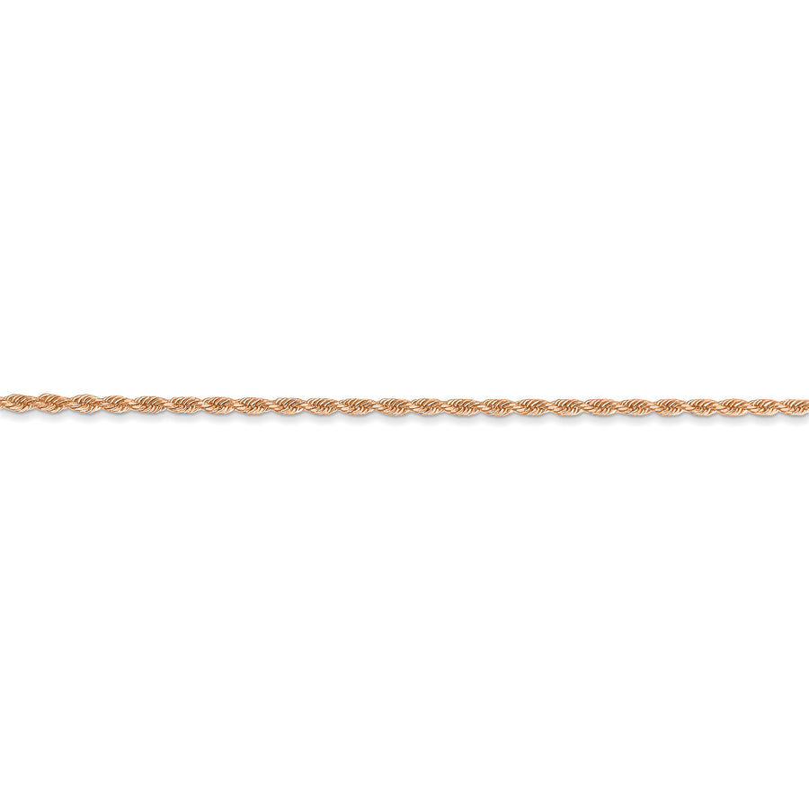 Cadena de Oro Rosa de 14K de 24 Pulgadas y 1.5 mm con Corte de Diamante y Cierre de Langosta