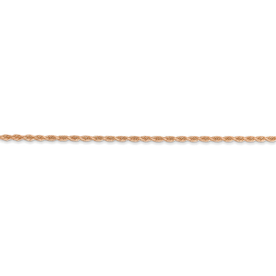 14K Rose Gold 30 Inch 1.5mm Diamond Cut Rope Chain with Lobster Clasp