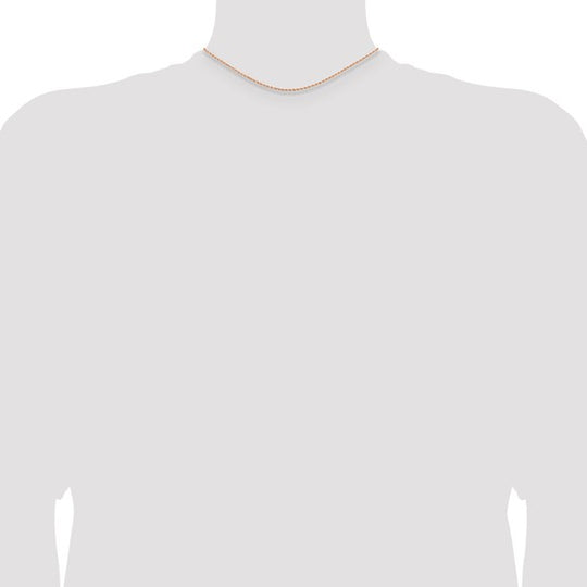 14K Rose Gold Diamond Cut Rope Chain, 14 inches, 1.5mm with Lobster Clasp