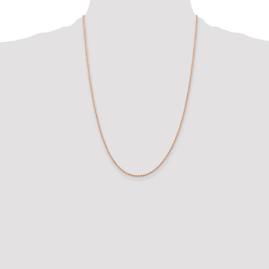 24 Inch 14K Rose Gold 1.5mm Diamond Cut Chain with Lobster Clasp