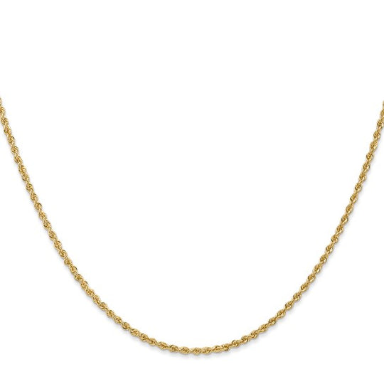 14K Yellow Gold Chain – 1.5 mm, Rope with Lobster Clasp