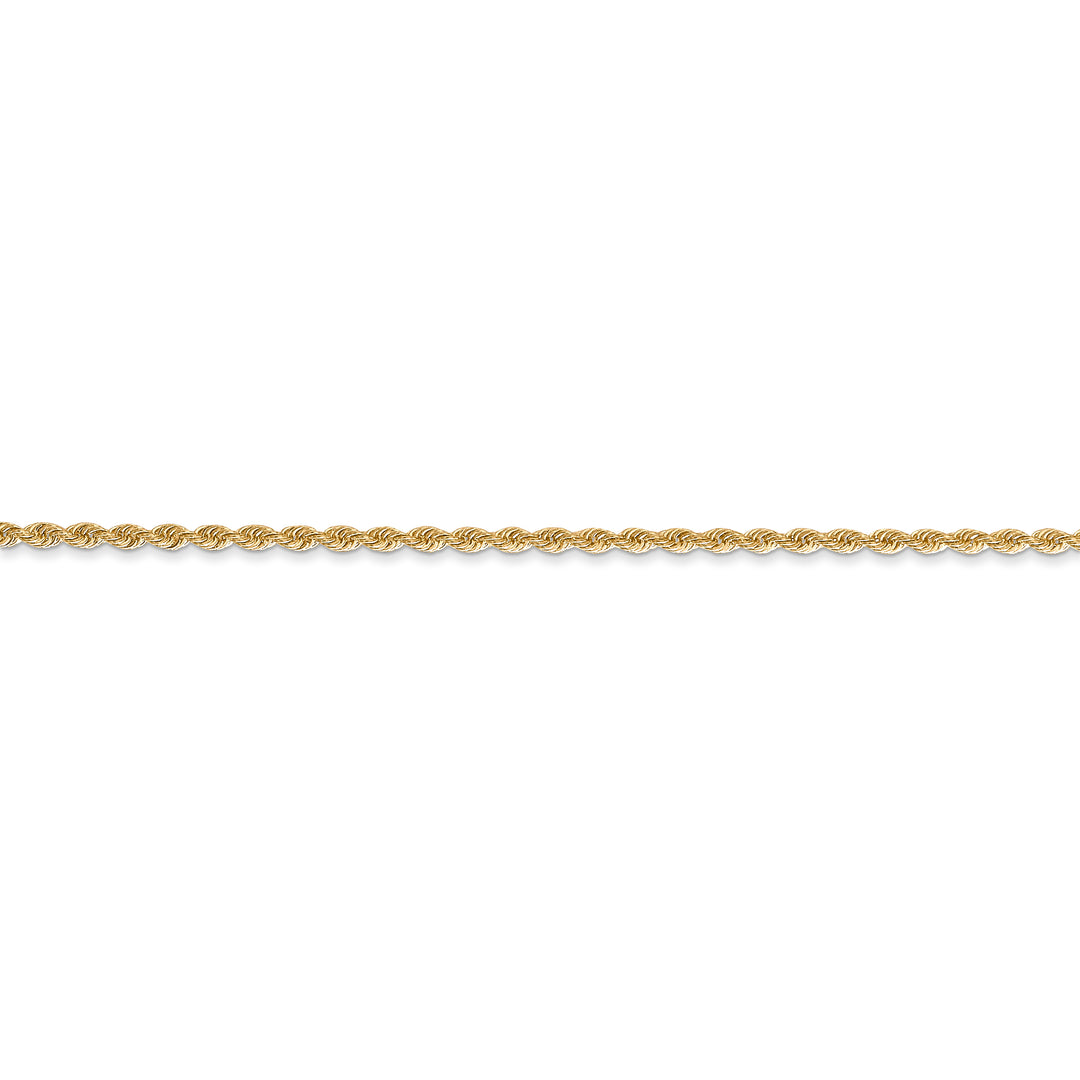 14k Yellow Gold Regular Rope Chain 36 Inches 1.5mm with Lobster Clasp