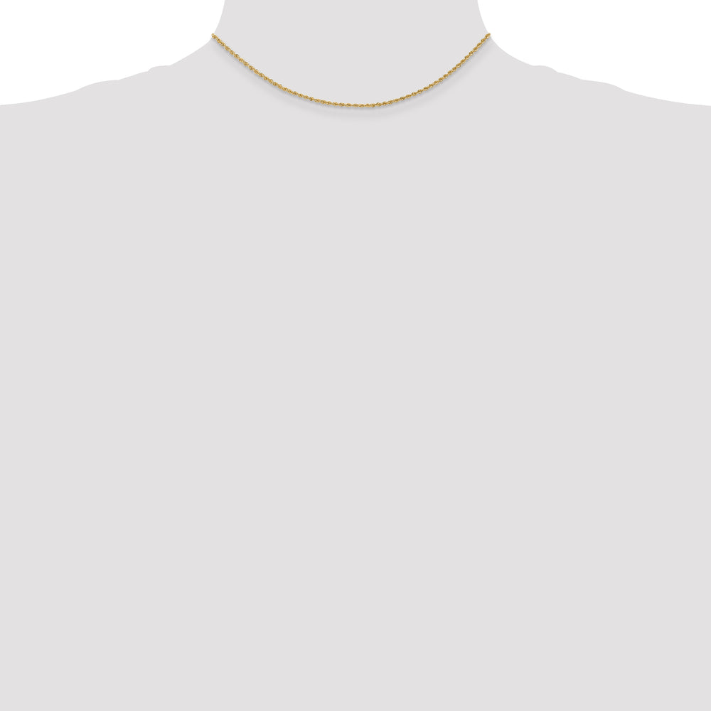 14K Yellow Gold Rope Chain, 14 Inches, 1.5mm with Lobster Clasp
