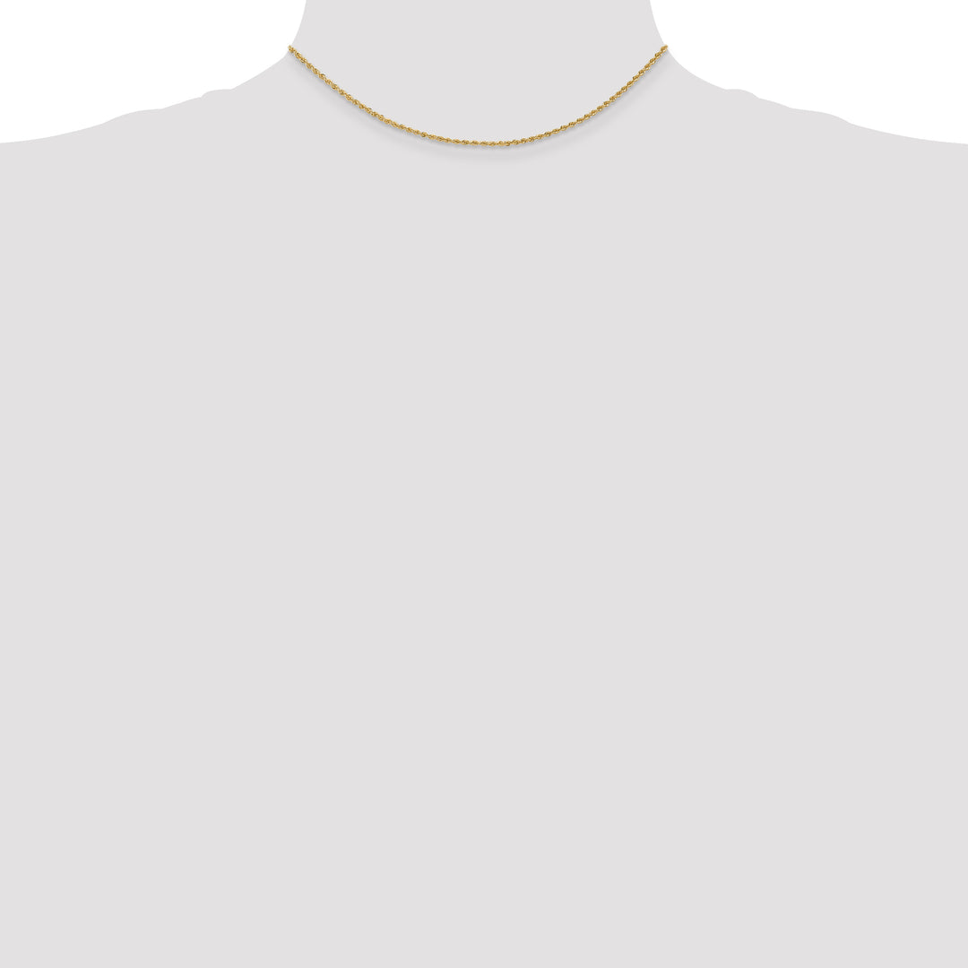 14K Yellow Gold Rope Chain, 14 Inches, 1.5mm with Lobster Clasp