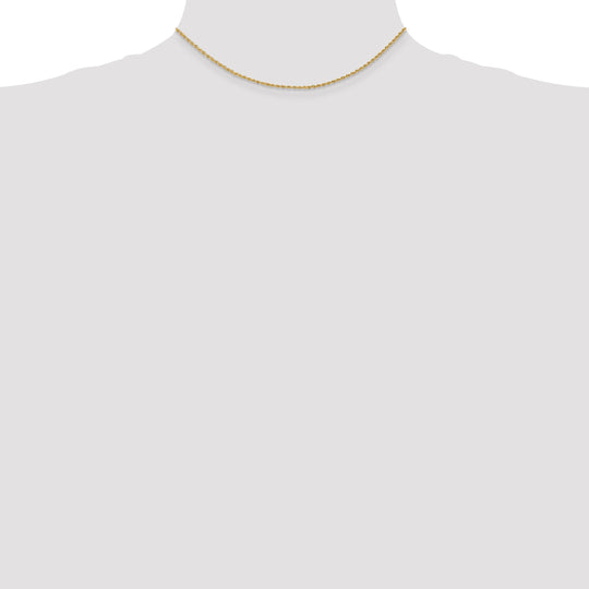 14K Yellow Gold Rope Chain, 14 Inches, 1.5mm with Lobster Clasp
