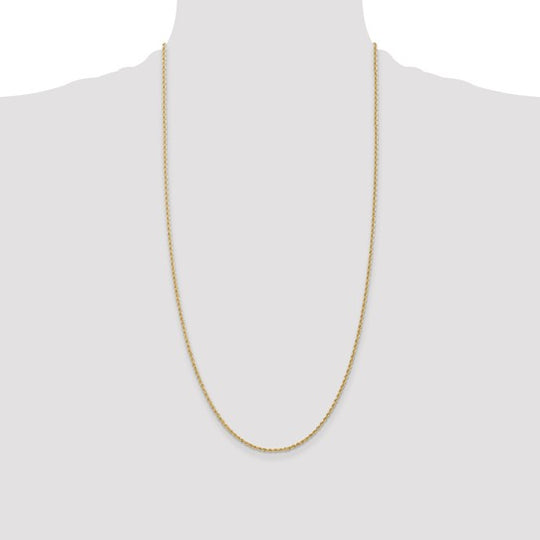 14K Yellow Gold Chain – 1.5 mm, Rope with Lobster Clasp
