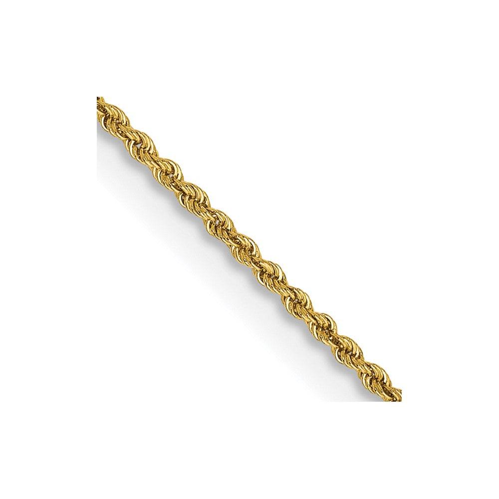 14k Yellow Gold Regular Rope Chain 36 Inches 1.5mm with Lobster Clasp