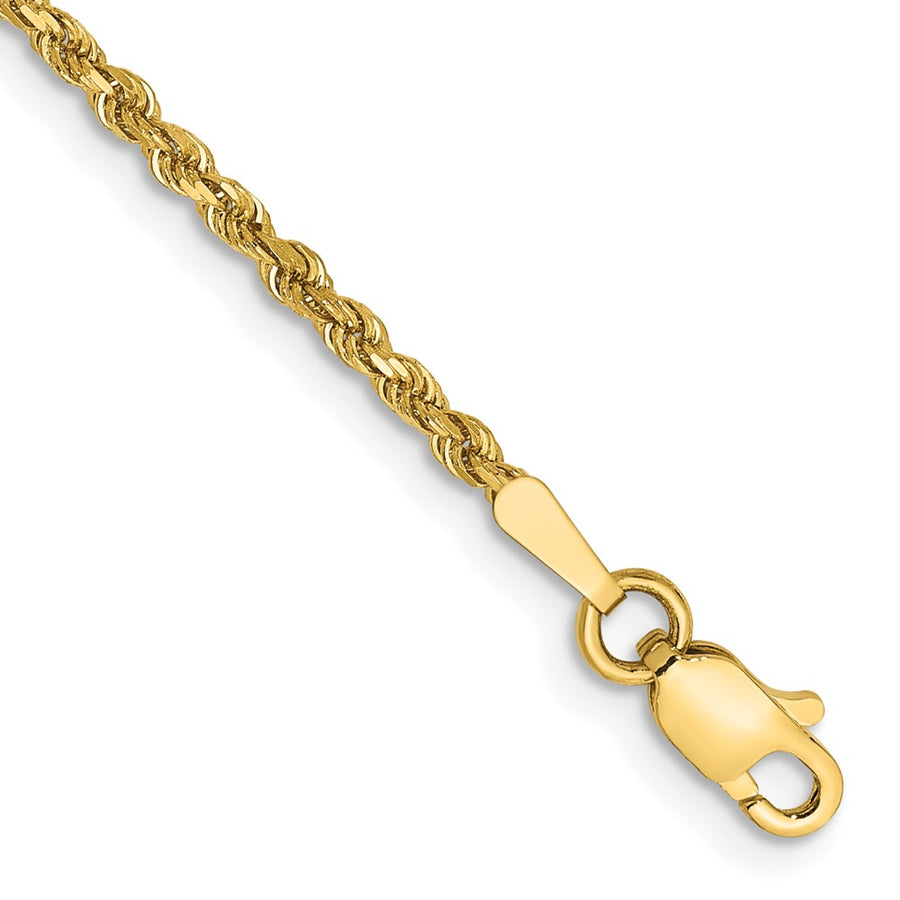 Pulsera Rope de 14K, 6 pulgadas y 1.75 mm con Cierre Langosta – Corte Diamante
