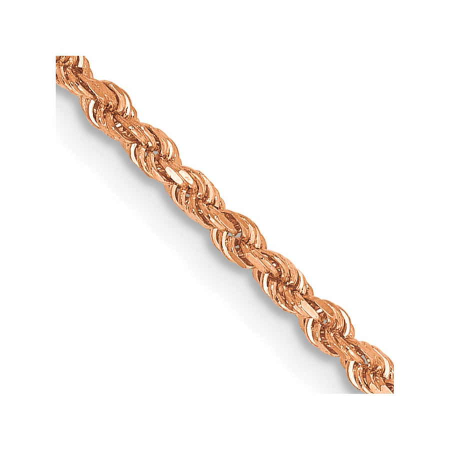 Cadena de Cuerda de Oro Rosa de 14K, 20 pulgadas, 1.75 mm con Broche de Langosta
