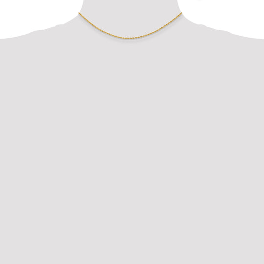 14K Yellow Gold Chain, 14 Inch, 2mm, Regular Rope with Lobster Clasp