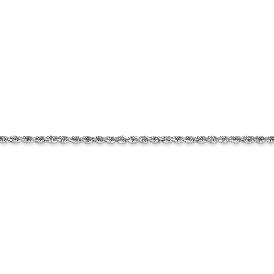 Cadena de Cuerda Diamantada de Oro Blanco de 10K – 26 Pulgadas, 1.75 mm