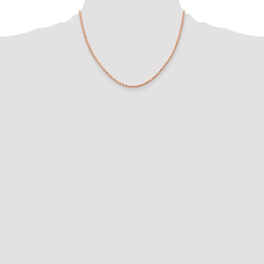 14K Rose Gold Chain – 18 Inches, 2mm with Lobster Clasp