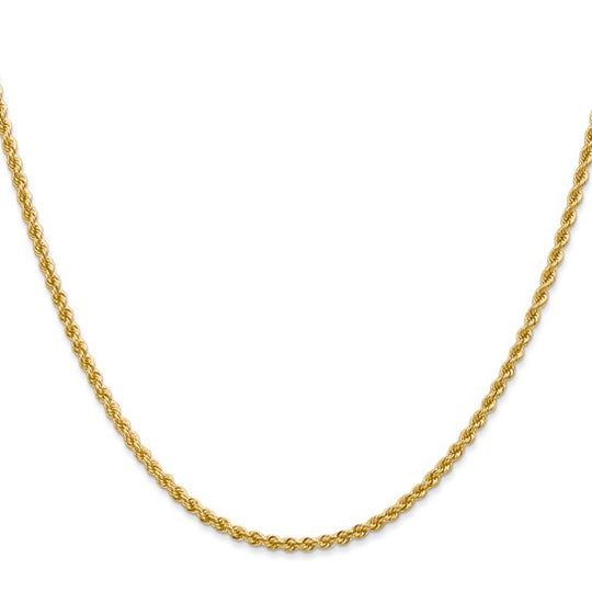 36 Inch 14K Yellow Gold Rope Chain with Lobster Clasp - 2.25 mm