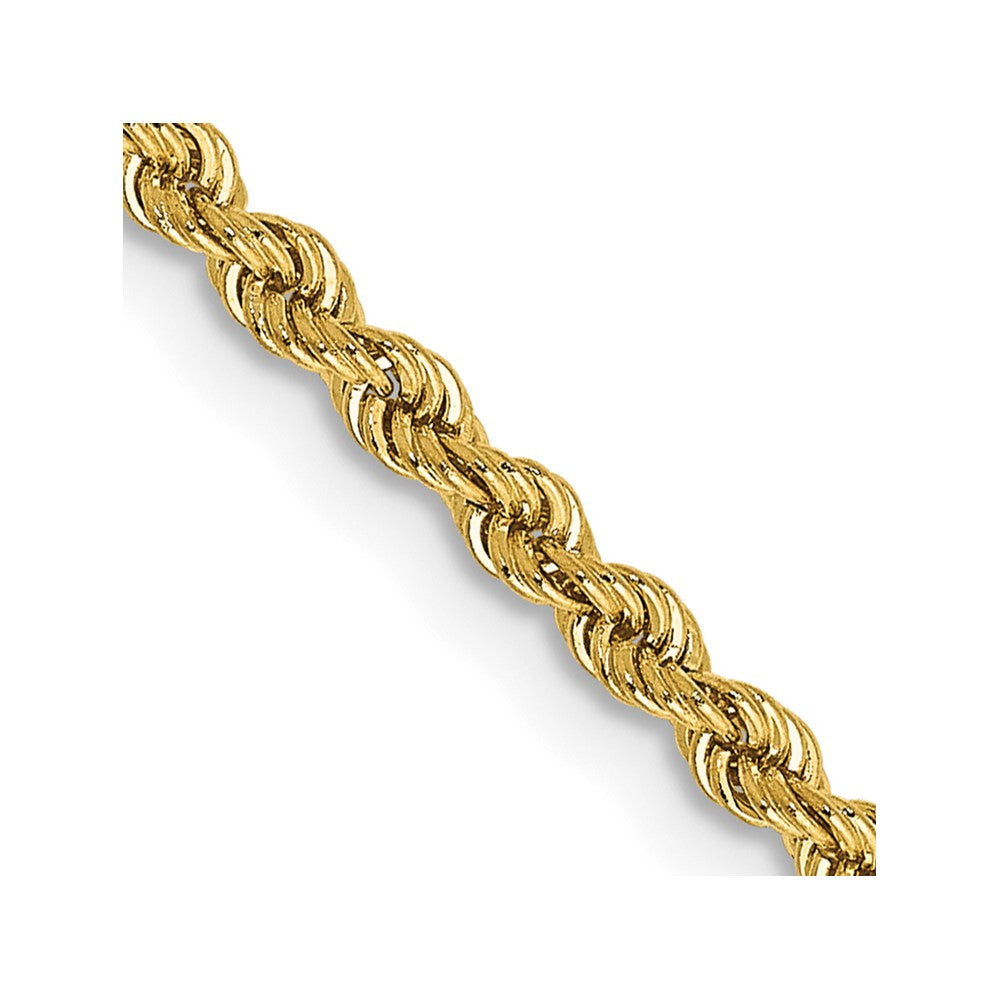 Cadena de Cuerda de Oro Amarillo 14K de 36 Pulgadas con Cierre de Langosta - 2.25 mm