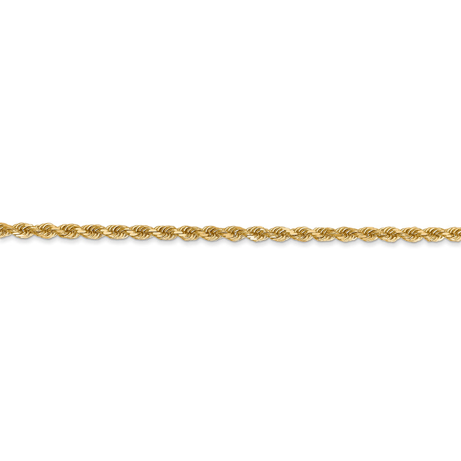 Cadena de Cuerda Semisólida de 14K, 28 pulgadas y 2.8 mm con Cierre de Langosta