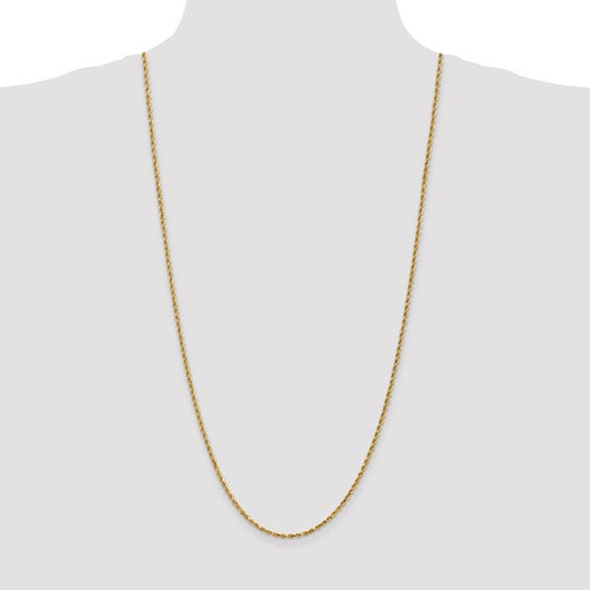 14K Yellow Gold Chain – 30 inches, 2.25 mm Diamond-cut with Lobster Clasp