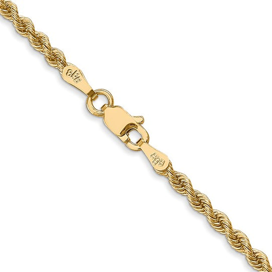 26 Inch 14K Yellow Gold Chain, 2.5mm, Regular Rope with Lobster Clasp