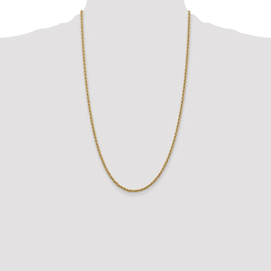 26 Inch 14K Yellow Gold Chain, 2.5mm, Regular Rope with Lobster Clasp