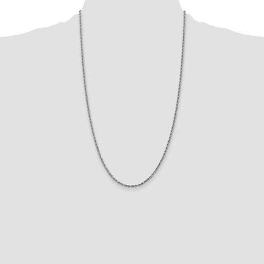 26-inch 2.25mm 14K White Gold Rope Chain with Lobster Clasp