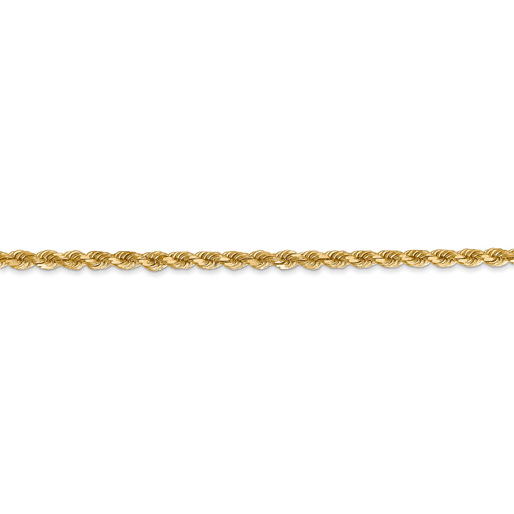 Cuerda con corte de diamante de 14k y 2,75 mm con cadena con cierre de langosta