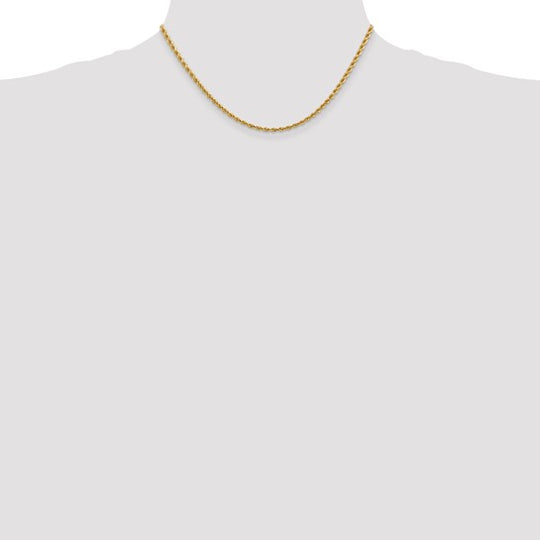 14K Yellow Gold Chain, 16 inches, 2.75 mm, Rope with Lobster Clasp