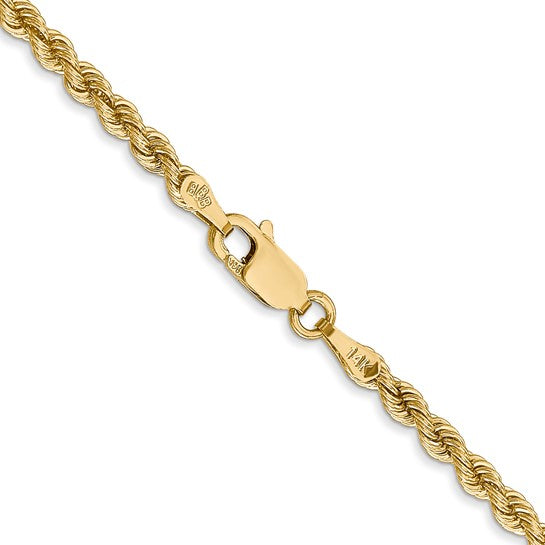 Cadena de Oro Amarillo de 14K – Tipo Soga de 2.75 mm con Broche Langosta