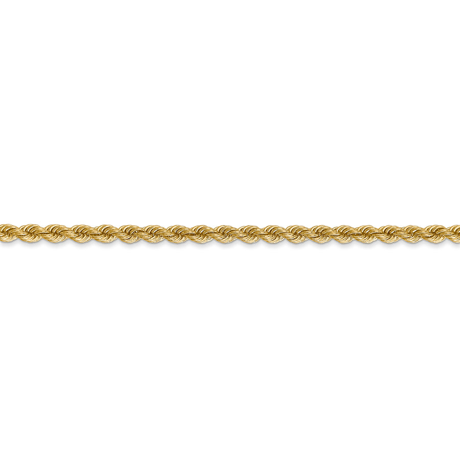 Cadena de Cuerda Regular de 14K, 18 Pulgadas, 2.75 mm con Broche Tipo Langosta