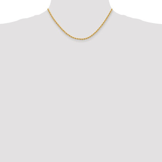14K Yellow Gold Chain – 2.75mm Rope Style with Lobster Clasp