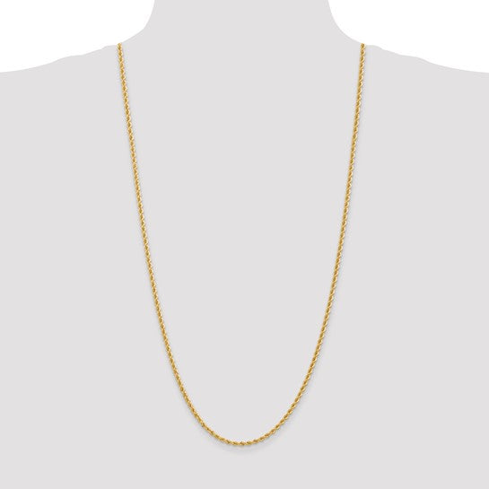 Cadena de Oro Amarillo 14K de 30 Pulgadas, 2.75 mm con Broche de Langosta