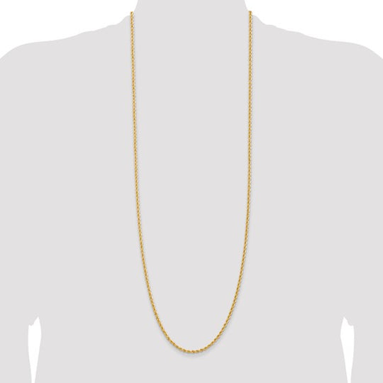 14K Yellow Gold 2.75mm Regular Rope Chain - 36 Inches