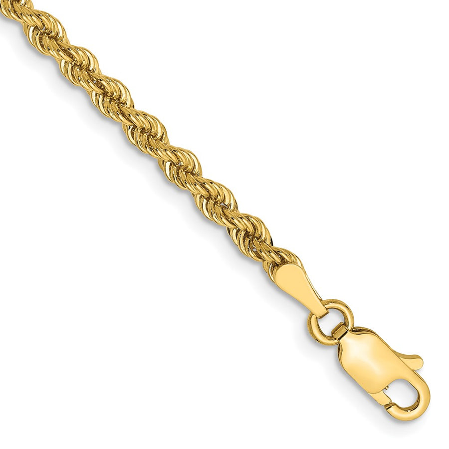 Cadena de Tobillera de Oro Amarillo 14K de 9 Pulgadas y 2.75 mm con Cierre de Lobster