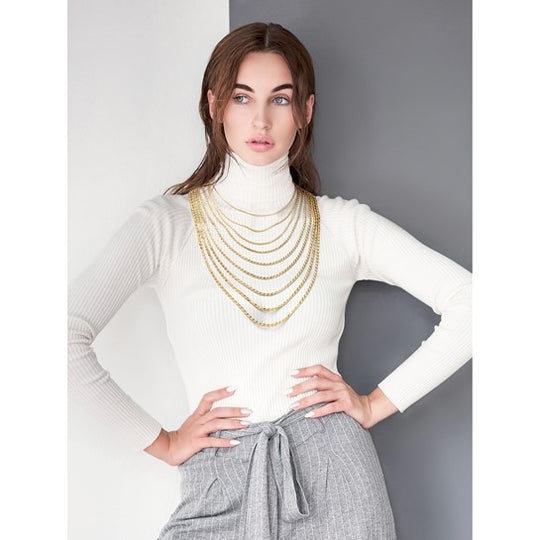 14k 3.25mm D/C Cord with Lobster Clasp Chain