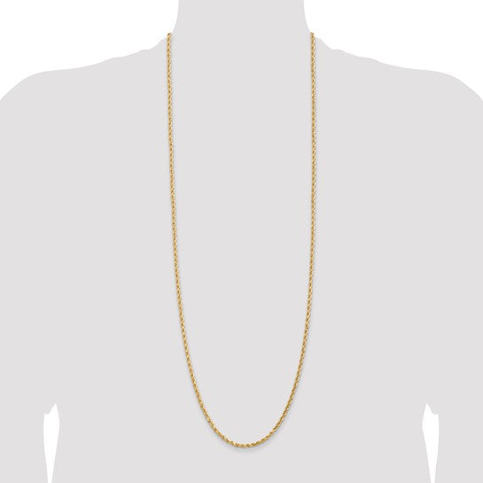 Cadena de Oro Amarillo 14K – Cuerda Diamantada