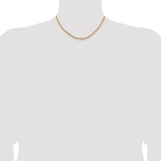 14K Yellow Gold Diamond Rope Chain