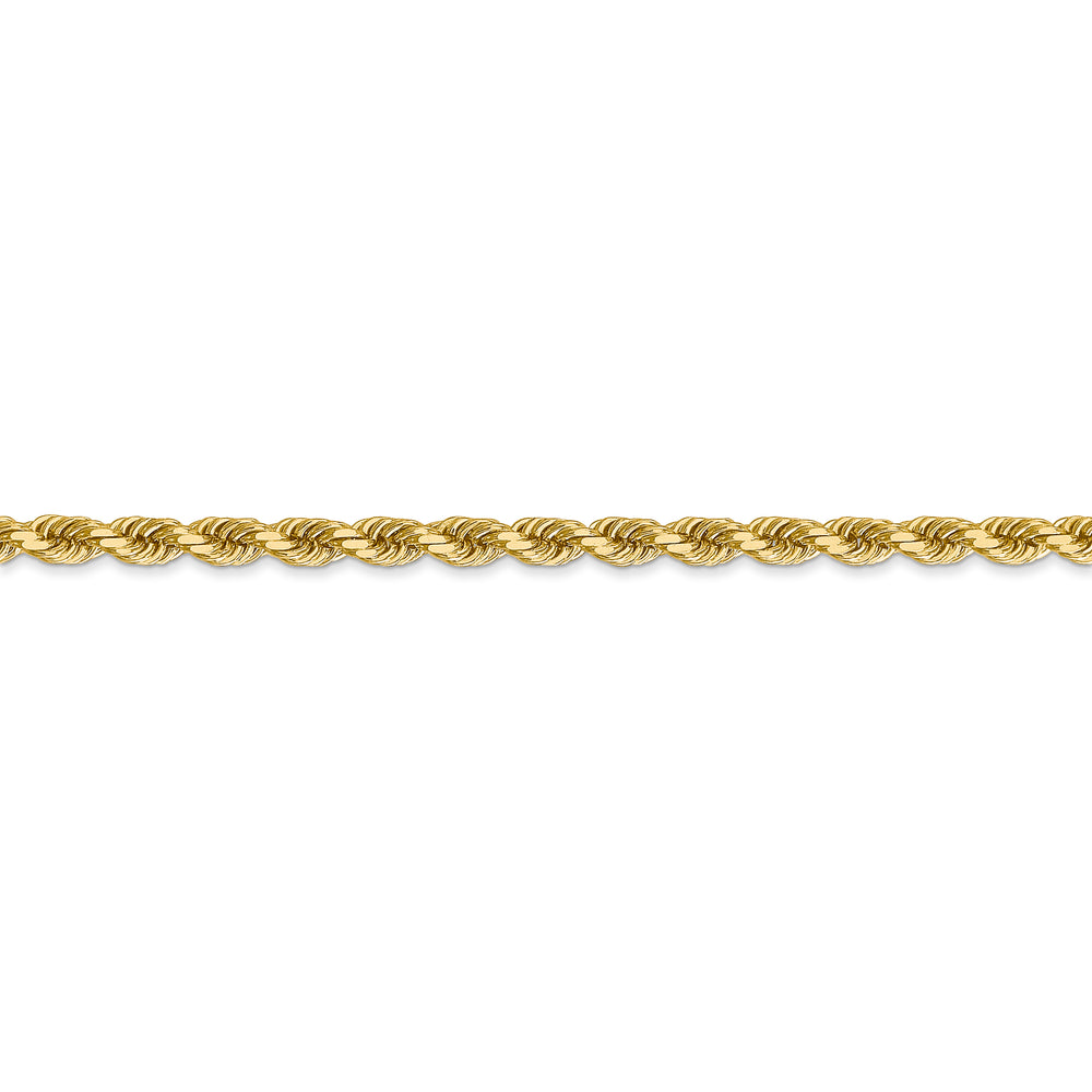 14K Yellow Gold Diamond Cut Rope Chain, 30 Inches, 3.5 mm