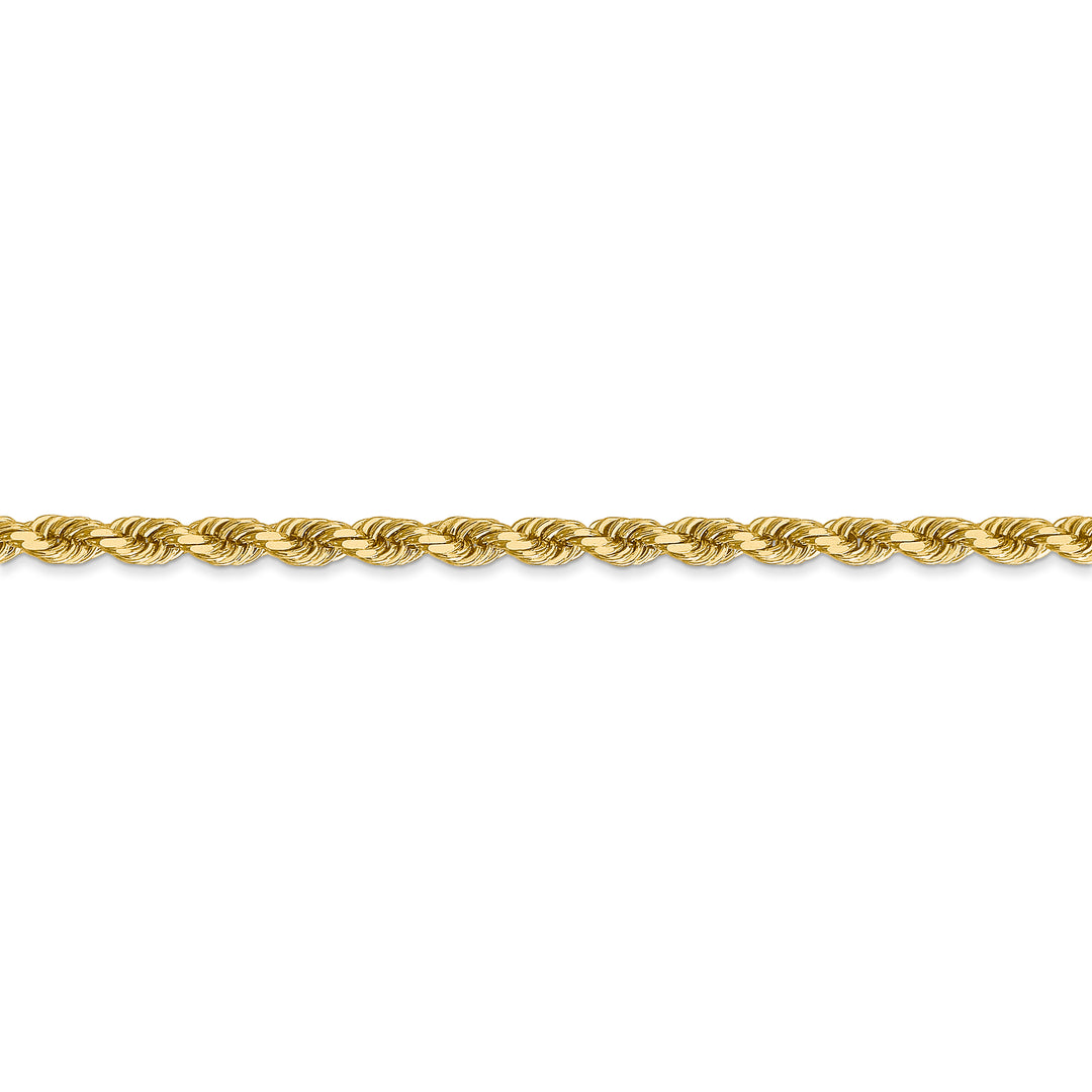 Cadena de Oro Amarillo 14K – 28” (71.1 cm), 3.5 mm Estilo Cuerda con Corte Diamantado y Cierre de Langosta